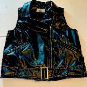 Faux leather vest